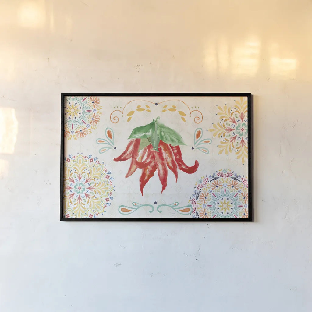 Sweet and Spicy I by Dina June. shown as a paper print in a black flame. Available as a archival giclee rolled canvas, fine art paper, or poster print. SKU 72349i.