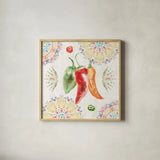 Sweet and Spicy II by Dina June. Shown in a natural wood glass frame for a timeless modern aesthetic. Available as an archival giclee rolled canvas, fine art paper, or poster print. SKU 72350a.