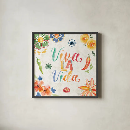 Sweet and Spicy V by Dina June. Shown in a sleek black glass frame for a contemporary gallery look. Available as an archival giclee rolled canvas, fine art paper, or poster print. SKU 72353a.