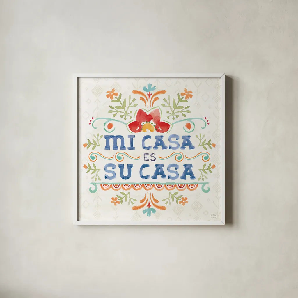 Sweet and Spicy XI by Dina June. Shown in a crisp white glass frame for a clean and minimalist style. Available as an archival giclee rolled canvas, fine art paper, or poster print. SKU 72359a.