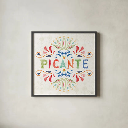 Sweet and Spicy XII by Dina June. Shown in a sleek black glass frame for a contemporary gallery look. Available as an archival giclee rolled canvas, fine art paper, or poster print. SKU 72360a.