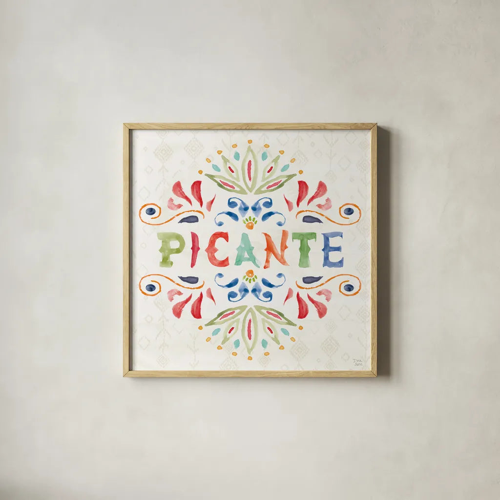 Sweet and Spicy XII by Dina June. Shown in a natural wood glass frame for a timeless modern aesthetic. Available as an archival giclee rolled canvas, fine art paper, or poster print. SKU 72360a.