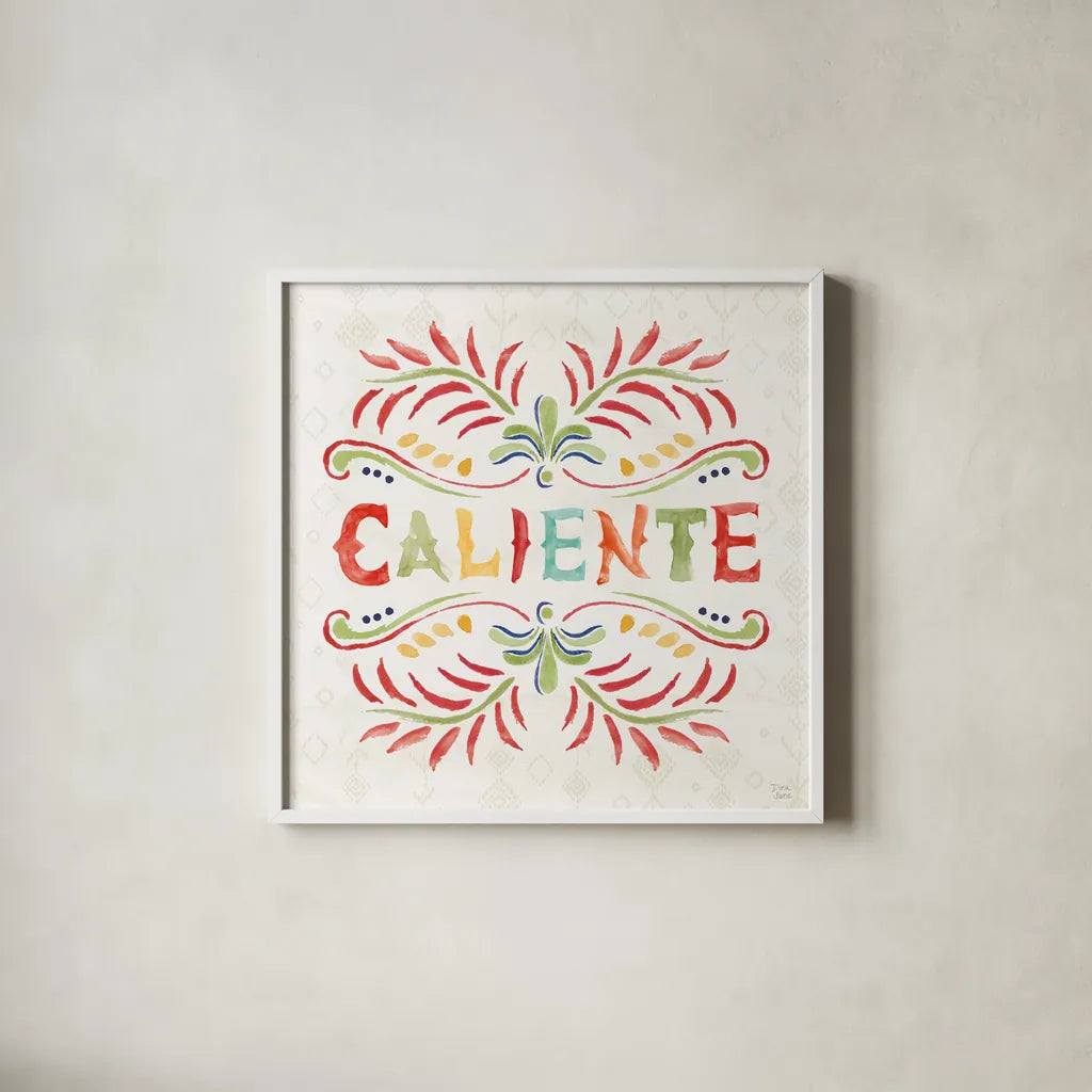 Sweet and Spicy XIII by Dina June. Shown in a crisp white glass frame for a clean and minimalist style. Available as an archival giclee rolled canvas, fine art paper, or poster print. SKU 72361a.