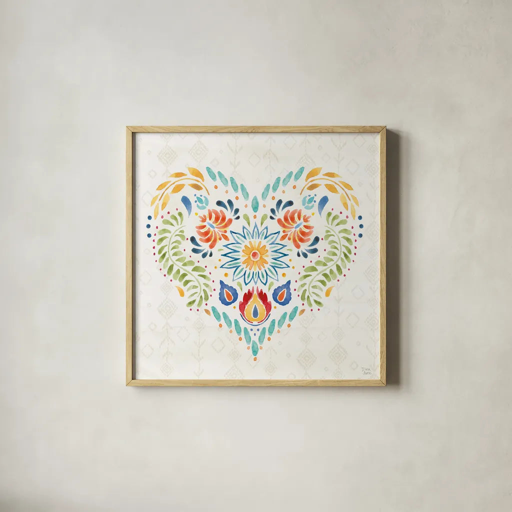 Sweet and Spicy XIV by Dina June. Shown in a natural wood glass frame for a timeless modern aesthetic. Available as an archival giclee rolled canvas, fine art paper, or poster print. SKU 72362a.