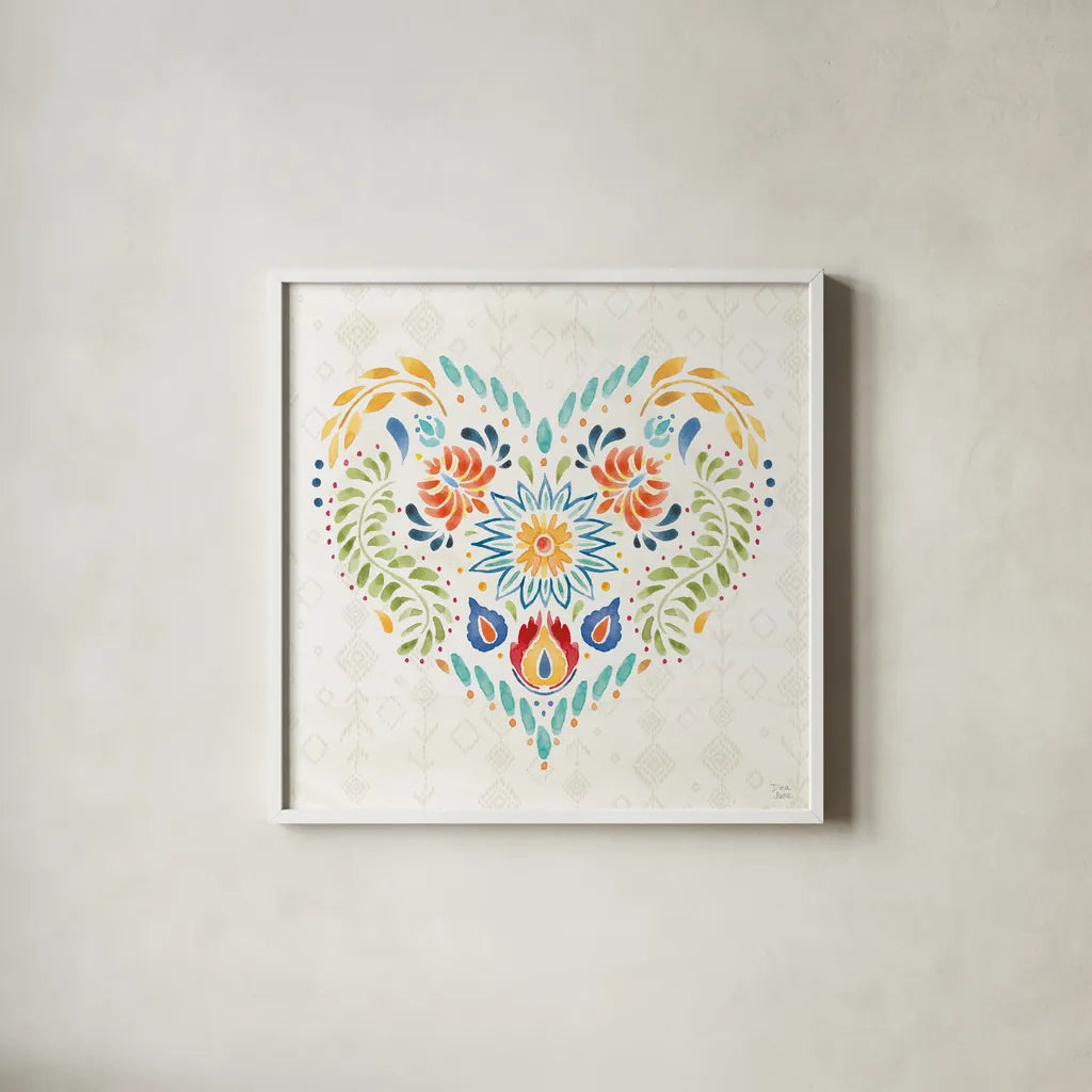 Sweet and Spicy XIV by Dina June. Shown in a crisp white glass frame for a clean and minimalist style. Available as an archival giclee rolled canvas, fine art paper, or poster print. SKU 72362a.