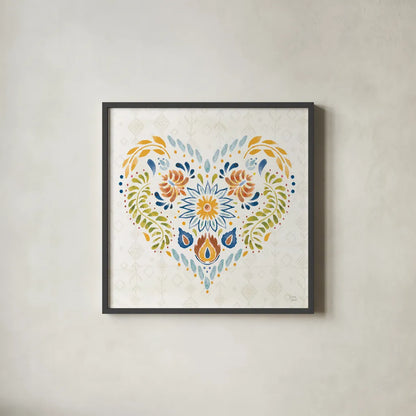 Sweet and Spicy XIV Colorful by Dina June. Shown in a sleek black glass frame for a contemporary gallery look. Available as an archival giclee rolled canvas, fine art paper, or poster print. SKU 79061a.