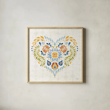 Sweet and Spicy XIV Colorful by Dina June. Shown in a natural wood glass frame for a timeless modern aesthetic. Available as an archival giclee rolled canvas, fine art paper, or poster print. SKU 79061a.