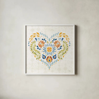 Sweet and Spicy XIV Colorful by Dina June. Shown in a crisp white glass frame for a clean and minimalist style. Available as an archival giclee rolled canvas, fine art paper, or poster print. SKU 79061a.