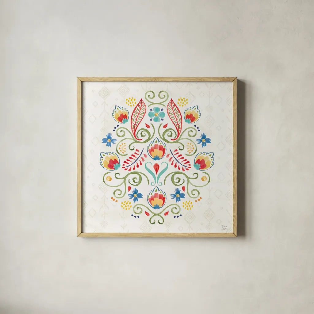Sweet and Spicy XV by Dina June. Shown in a natural wood glass frame for a timeless modern aesthetic. Available as an archival giclee rolled canvas, fine art paper, or poster print. SKU 72363a.