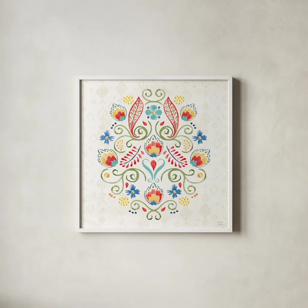 Sweet and Spicy XV by Dina June. Shown in a crisp white glass frame for a clean and minimalist style. Available as an archival giclee rolled canvas, fine art paper, or poster print. SKU 72363a.