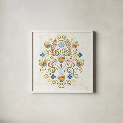 Sweet and Spicy XV Colorful by Dina June. Shown in a crisp white glass frame for a clean and minimalist style. Available as an archival giclee rolled canvas, fine art paper, or poster print. SKU 79062a.