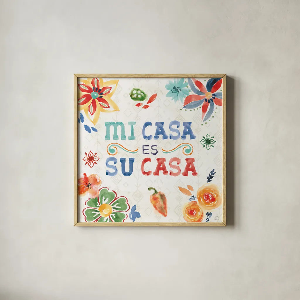 Sweet and Spicy XVIII by Dina June. Shown in a natural wood glass frame for a timeless modern aesthetic. Available as an archival giclee rolled canvas, fine art paper, or poster print. SKU 72783a.