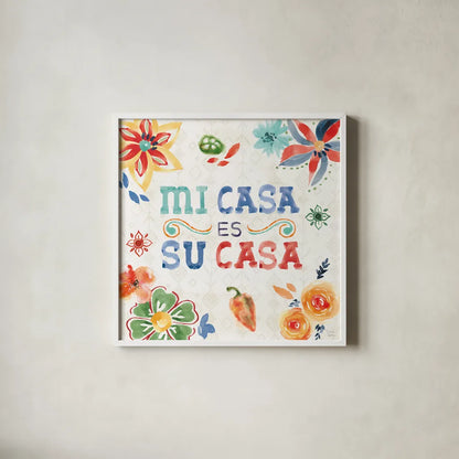 Sweet and Spicy XVIII by Dina June. Shown in a crisp white glass frame for a clean and minimalist style. Available as an archival giclee rolled canvas, fine art paper, or poster print. SKU 72783a.