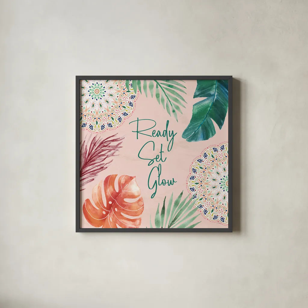 The Tropics VI by Dina June. Shown in a sleek black glass frame for a contemporary gallery look. Available as an archival giclee rolled canvas, fine art paper, or poster print. SKU 79692a.