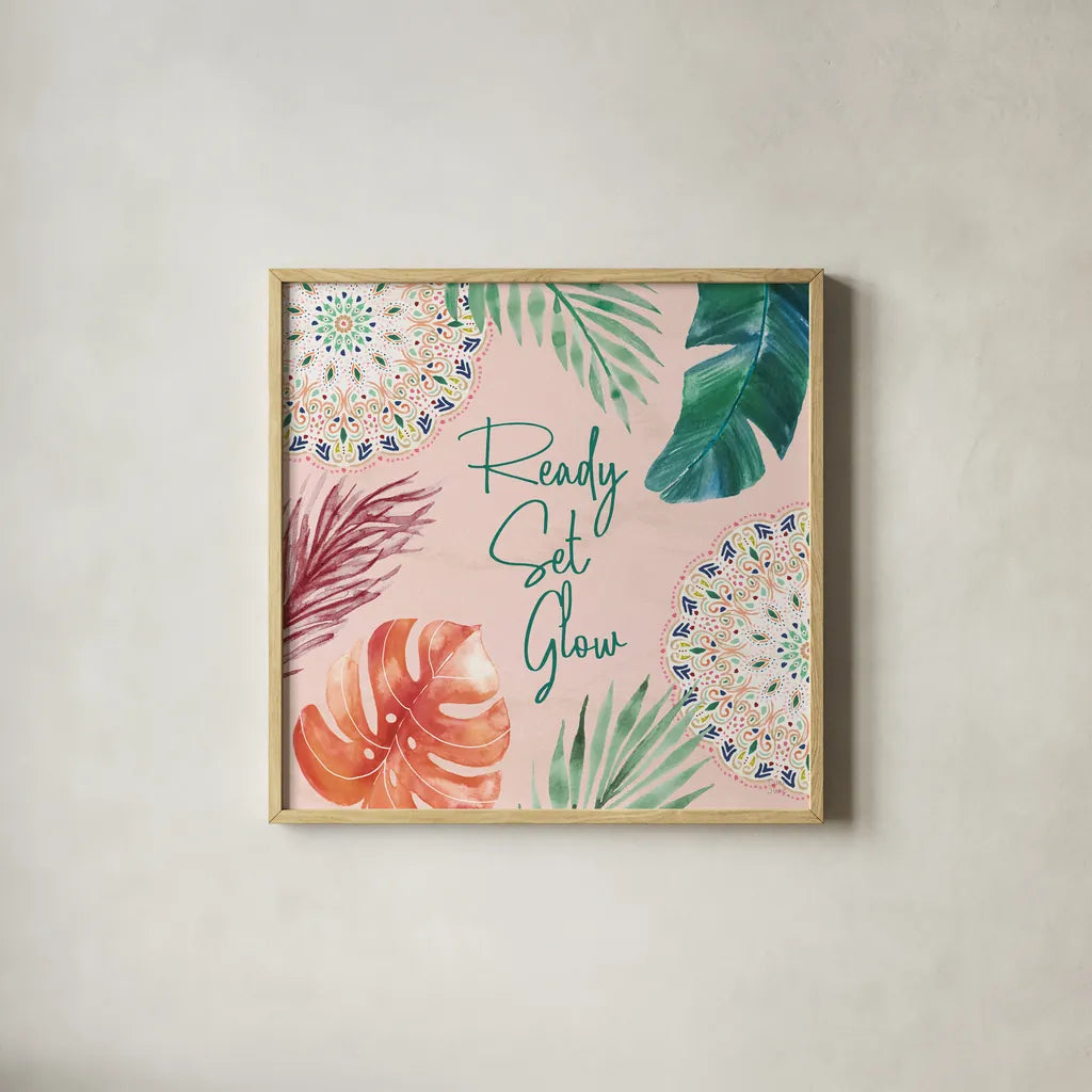 The Tropics VI by Dina June. Shown in a natural wood glass frame for a timeless modern aesthetic. Available as an archival giclee rolled canvas, fine art paper, or poster print. SKU 79692a.