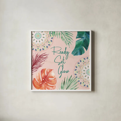 The Tropics VI by Dina June. Shown in a crisp white glass frame for a clean and minimalist style. Available as an archival giclee rolled canvas, fine art paper, or poster print. SKU 79692a.