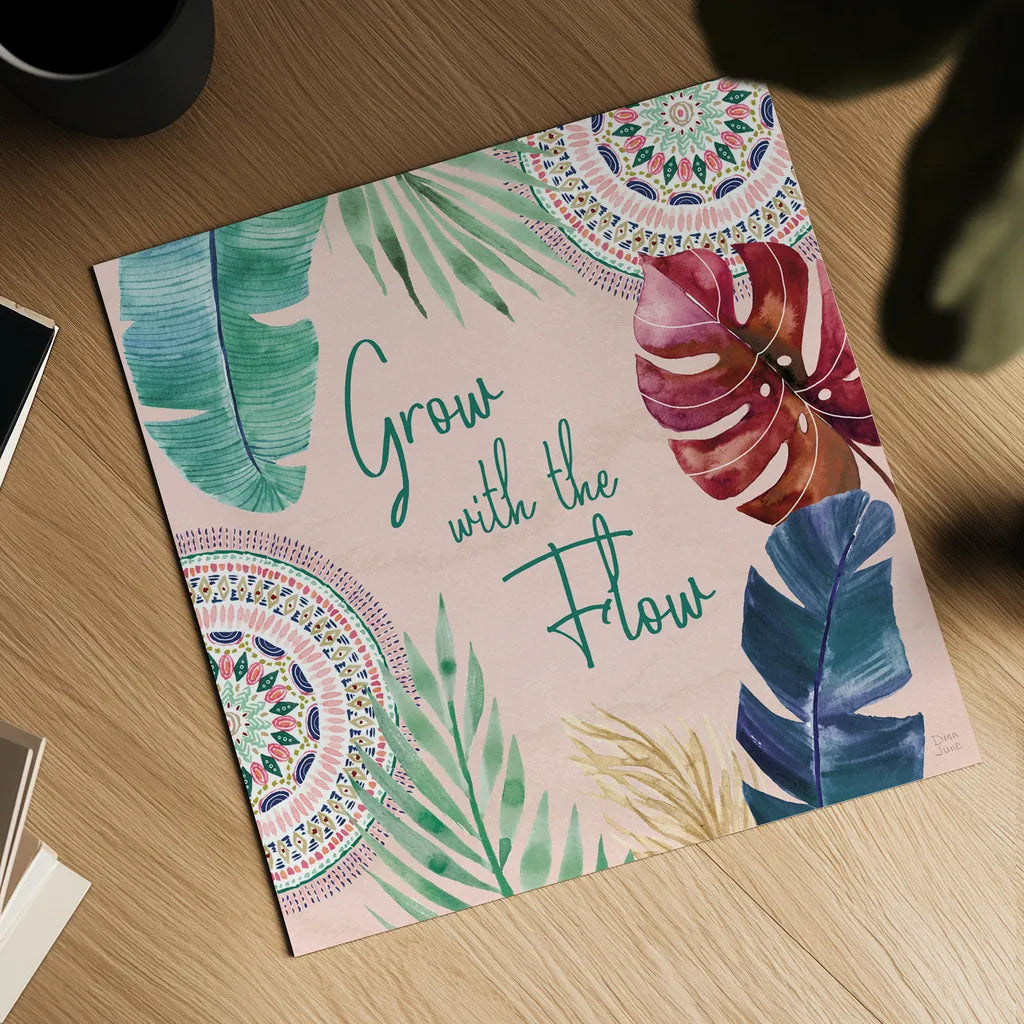 The Tropics VII by Dina June. Shown as a detailed flat fine art print, highlighting archival giclee quality. Available as an archival giclee rolled canvas, fine art paper, or poster print. SKU 79693a.