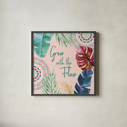 The Tropics VII by Dina June. Shown in a sleek black glass frame for a contemporary gallery look. Available as an archival giclee rolled canvas, fine art paper, or poster print. SKU 79693a.