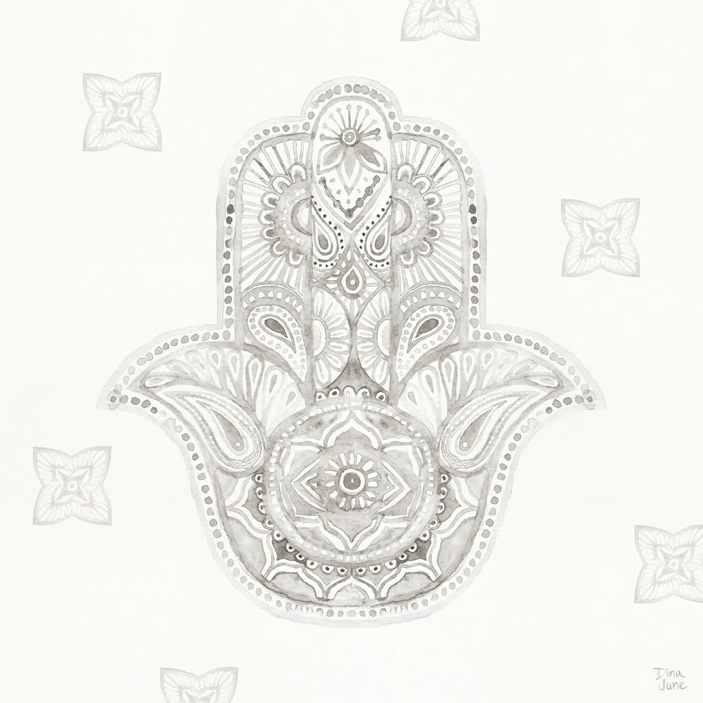 Touch of Hamsa IV by Dina June. SKU 65332a. Archival Giclee Fine art print for wall decor.