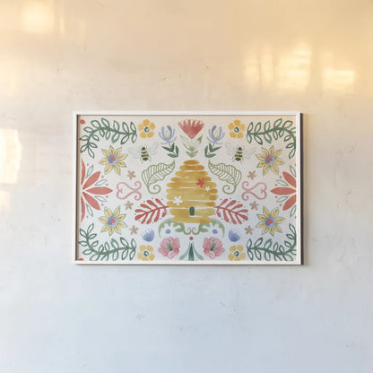 Wild Blooms I by Dina June. shown as a paper print in a white frame. Available as a archival giclee rolled canvas, fine art paper, or poster print. SKU 90395i.