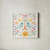 Wild Blooms II by Dina June. Shown in a crisp white glass frame for a clean and minimalist style. Available as an archival giclee rolled canvas, fine art paper, or poster print. SKU 90396a.
