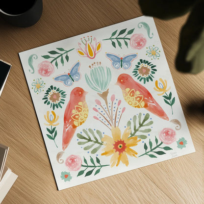 Wild Blooms III by Dina June. Shown as a detailed flat fine art print, highlighting archival giclee quality. Available as an archival giclee rolled canvas, fine art paper, or poster print. SKU 90397a.