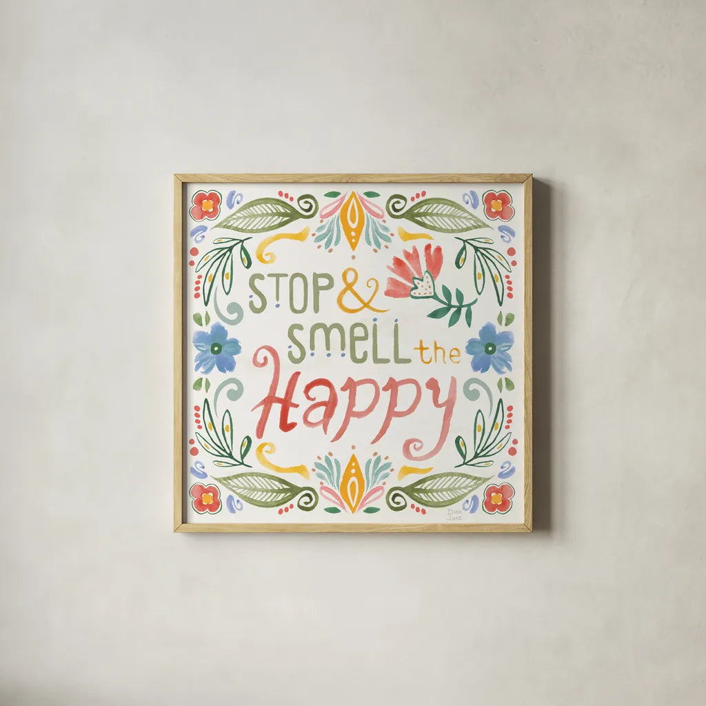 Wild Blooms IV by Dina June. Shown in a natural wood glass frame for a timeless modern aesthetic. Available as an archival giclee rolled canvas, fine art paper, or poster print. SKU 90398a.