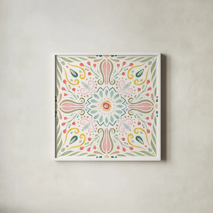 Wild Blooms IX by Dina June. Shown in a crisp white glass frame for a clean and minimalist style. Available as an archival giclee rolled canvas, fine art paper, or poster print. SKU 90403a.