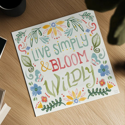 Wild Blooms V by Dina June. Shown as a detailed flat fine art print, highlighting archival giclee quality. Available as an archival giclee rolled canvas, fine art paper, or poster print. SKU 90399a.