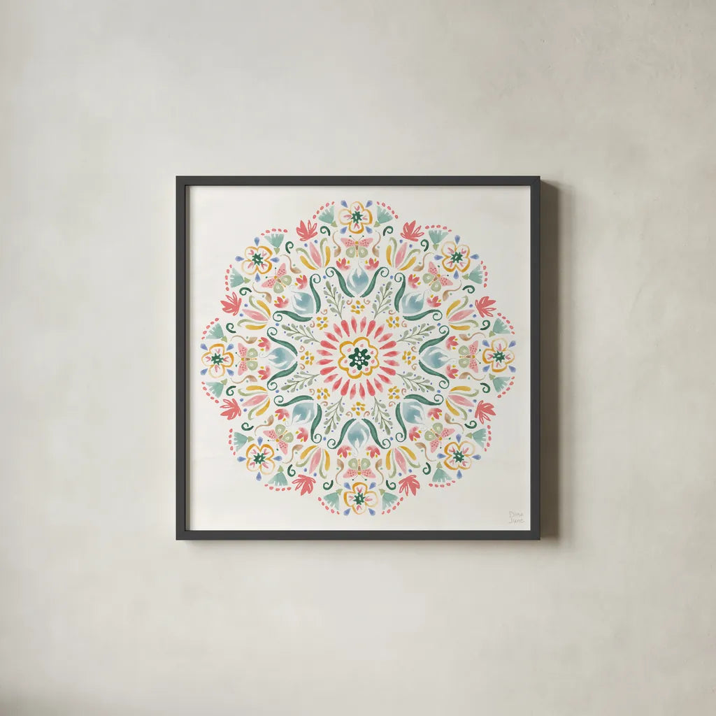 Wild Blooms VI by Dina June. Shown in a sleek black glass frame for a contemporary gallery look. Available as an archival giclee rolled canvas, fine art paper, or poster print. SKU 90400a.