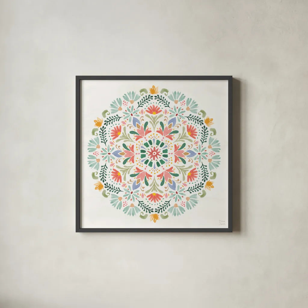 Wild Blooms VII by Dina June. Shown in a sleek black glass frame for a contemporary gallery look. Available as an archival giclee rolled canvas, fine art paper, or poster print. SKU 90401a.