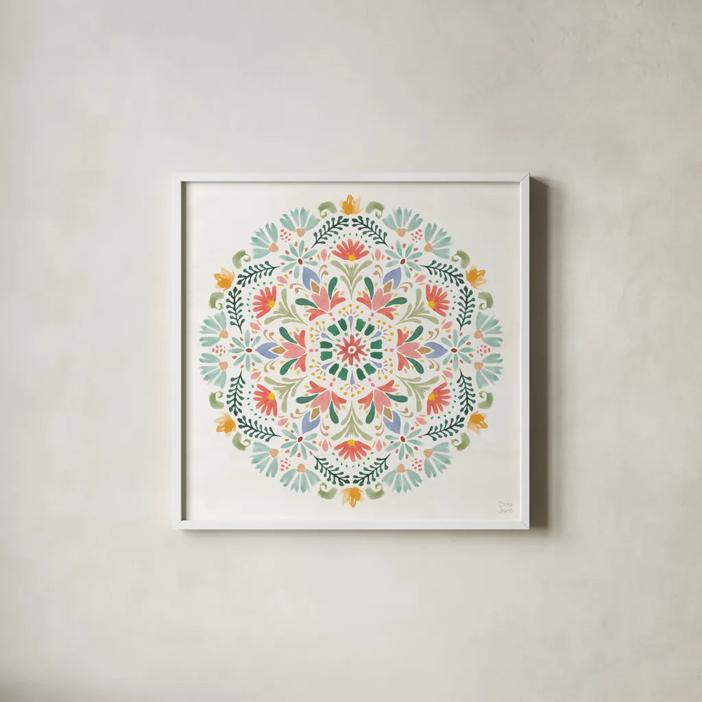 Wild Blooms VII by Dina June. Shown in a crisp white glass frame for a clean and minimalist style. Available as an archival giclee rolled canvas, fine art paper, or poster print. SKU 90401a.