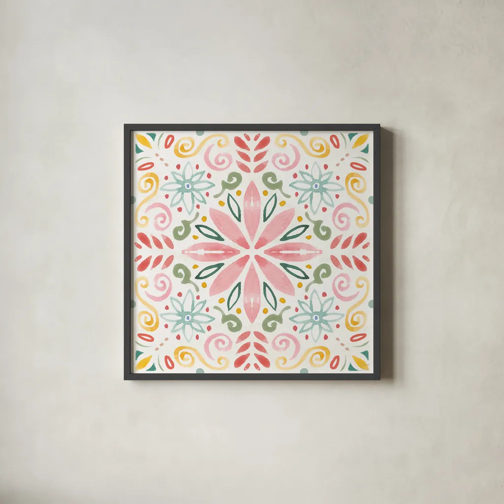 Wild Blooms VIII by Dina June. Shown in a sleek black glass frame for a contemporary gallery look. Available as an archival giclee rolled canvas, fine art paper, or poster print. SKU 90402a.