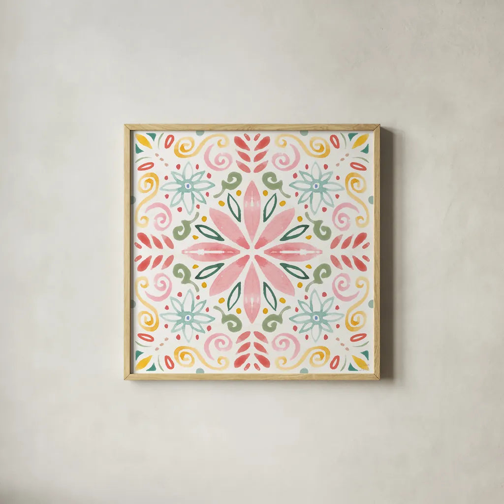 Wild Blooms VIII by Dina June. Shown in a natural wood glass frame for a timeless modern aesthetic. Available as an archival giclee rolled canvas, fine art paper, or poster print. SKU 90402a.