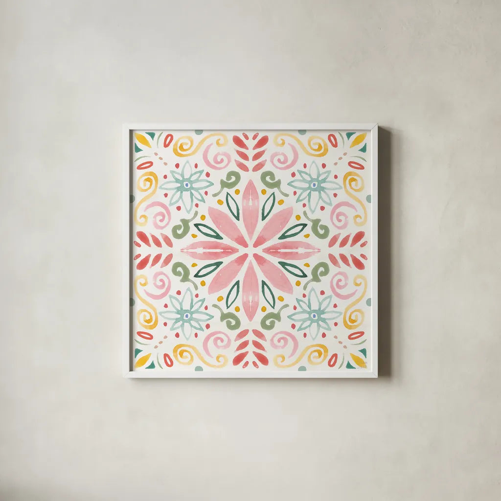 Wild Blooms VIII by Dina June. Shown in a crisp white glass frame for a clean and minimalist style. Available as an archival giclee rolled canvas, fine art paper, or poster print. SKU 90402a.