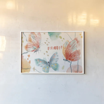 Winged Whisper I by Dina June. shown as a paper print in a white frame. Available as a archival giclee rolled canvas, fine art paper, or poster print. SKU 72933i.
