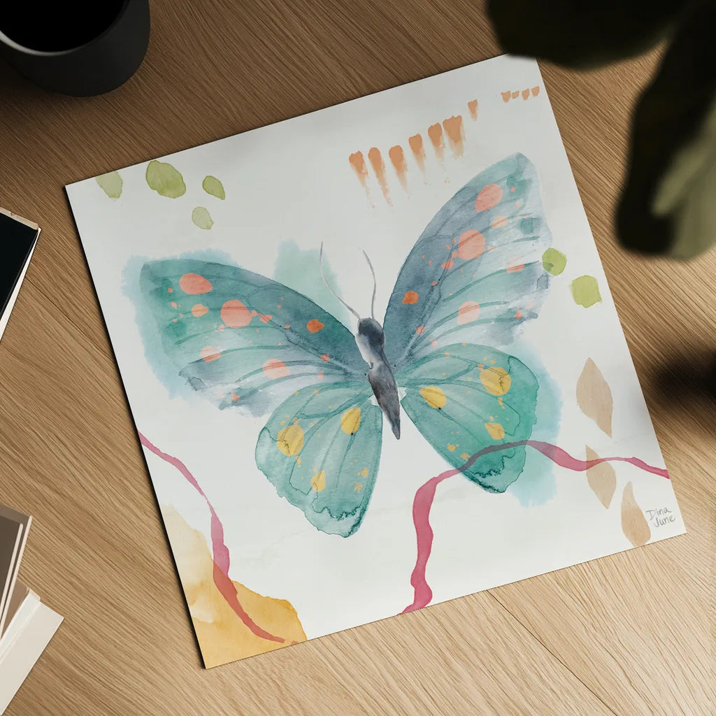 Winged Whisper III by Dina June. Shown as a detailed flat fine art print, highlighting archival giclee quality. Available as an archival giclee rolled canvas, fine art paper, or poster print. SKU 72935a.