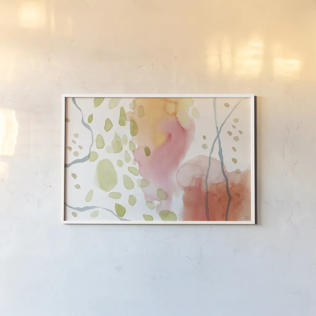 Winged Whisper IX by Dina June. shown as a paper print in a white frame. Available as a archival giclee rolled canvas, fine art paper, or poster print. SKU 72941i.