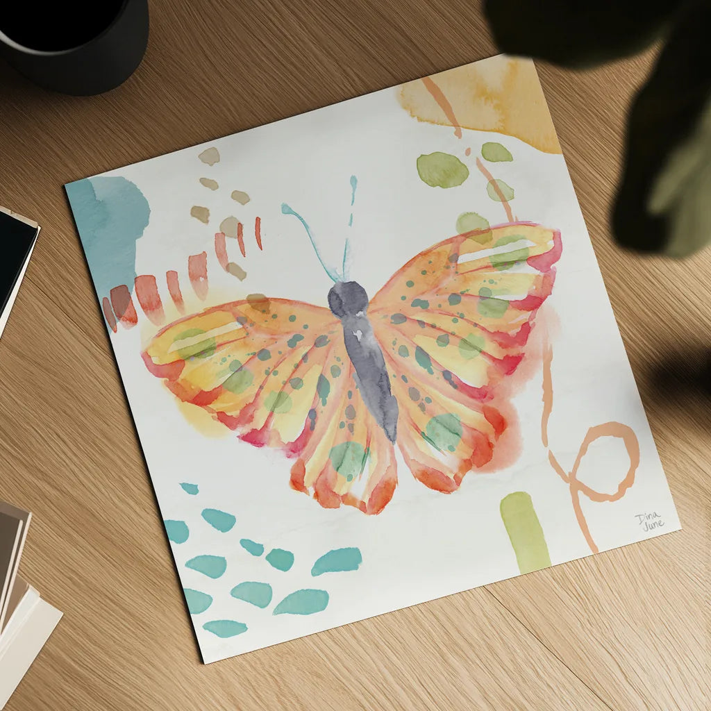 Winged Whisper V by Dina June. Shown as a detailed flat fine art print, highlighting archival giclee quality. Available as an archival giclee rolled canvas, fine art paper, or poster print. SKU 72937a.