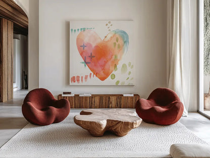 Winged Whisper VI by Dina June. Shown as extra-large giant wall art in a modern living room. Available as an archival giclee rolled canvas, fine art paper, or poster print. SKU 72938a.