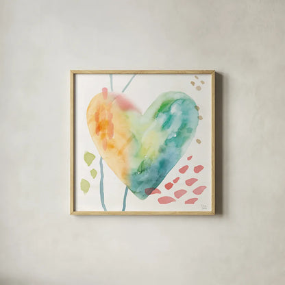 Winged Whisper VII by Dina June. Shown in a natural wood glass frame for a timeless modern aesthetic. Available as an archival giclee rolled canvas, fine art paper, or poster print. SKU 72939a.