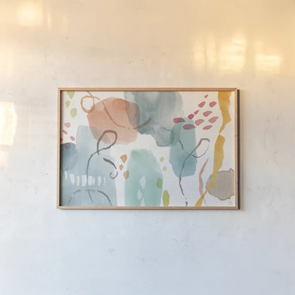 Winged Whisper VIII by Dina June. shown as a paper print in a natural frame. Available as a archival giclee rolled canvas, fine art paper, or poster print. SKU 72940i.