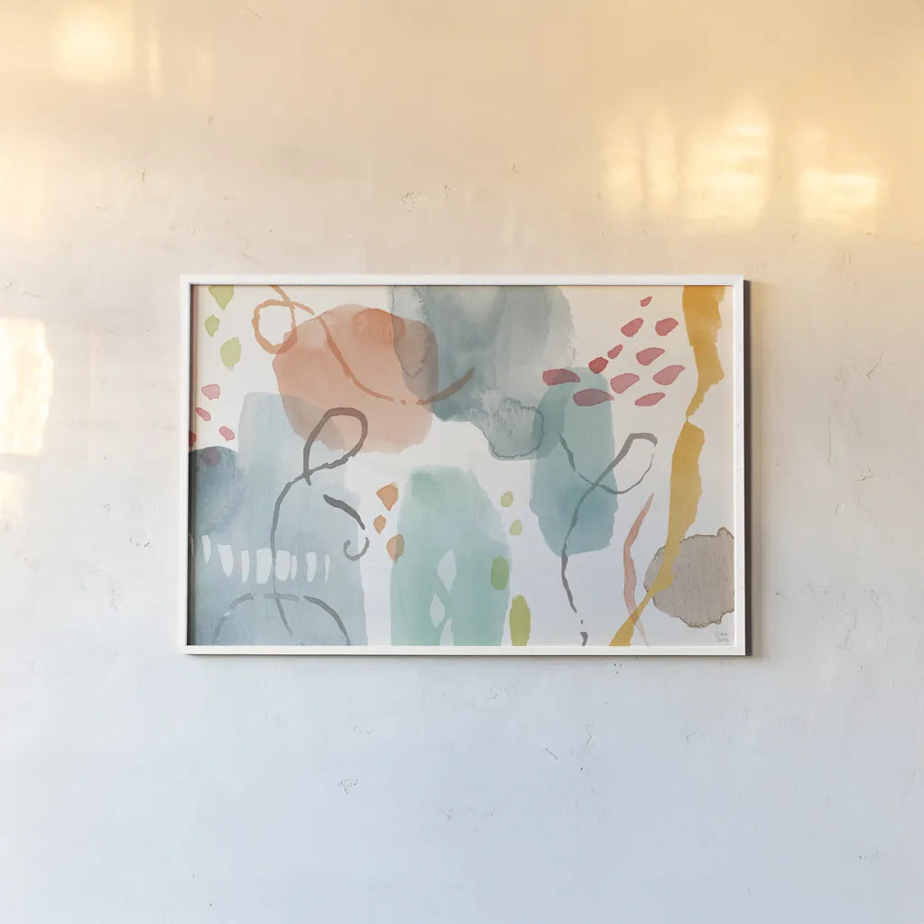 Winged Whisper VIII by Dina June. shown as a paper print in a white frame. Available as a archival giclee rolled canvas, fine art paper, or poster print. SKU 72940i.