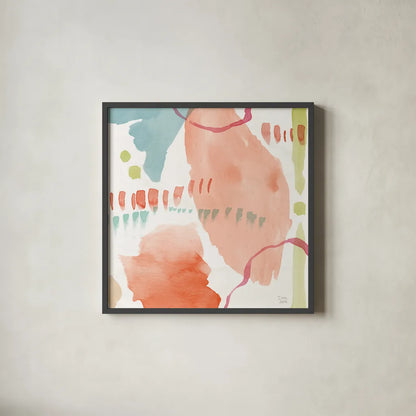 Winged Whisper X by Dina June. Shown in a sleek black glass frame for a contemporary gallery look. Available as an archival giclee rolled canvas, fine art paper, or poster print. SKU 72942a.