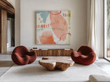 Winged Whisper X by Dina June. Shown as extra-large giant wall art in a modern living room. Available as an archival giclee rolled canvas, fine art paper, or poster print. SKU 72942a.