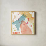 Winged Whisper XI by Dina June. Shown in a natural wood glass frame for a timeless modern aesthetic. Available as an archival giclee rolled canvas, fine art paper, or poster print. SKU 72943a.