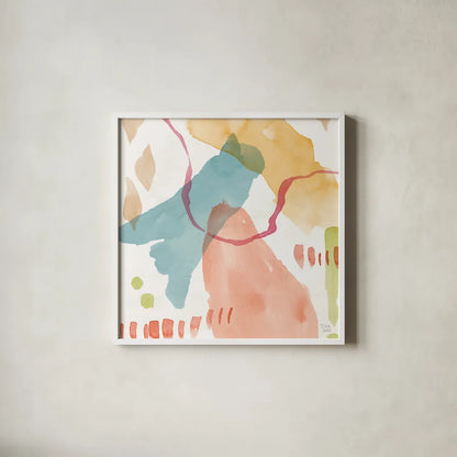 Winged Whisper XI by Dina June. Shown in a crisp white glass frame for a clean and minimalist style. Available as an archival giclee rolled canvas, fine art paper, or poster print. SKU 72943a.