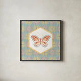Wings and Things IX by Dina June. Shown in a sleek black glass frame for a contemporary gallery look. Available as an archival giclee rolled canvas, fine art paper, or poster print. SKU 92865a.