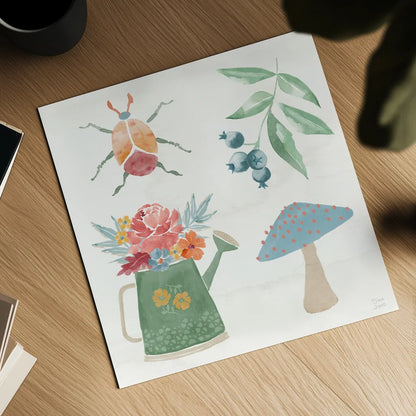 Wings and Things V by Dina June. Shown as a detailed flat fine art print, highlighting archival giclee quality. Available as an archival giclee rolled canvas, fine art paper, or poster print. SKU 92861a.