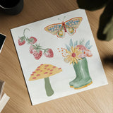 Wings and Things VI by Dina June. Shown as a detailed flat fine art print, highlighting archival giclee quality. Available as an archival giclee rolled canvas, fine art paper, or poster print. SKU 92862a.